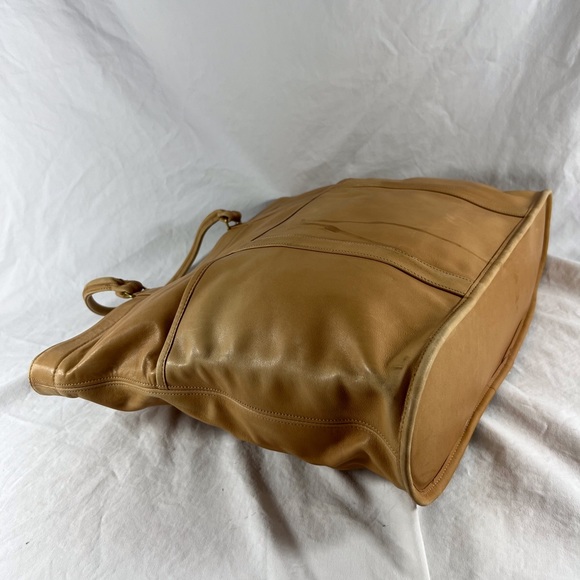 80's COACH Tan Leather Vintage Large Shopper Tote Bag Made in The United States - Picture 6 of 17